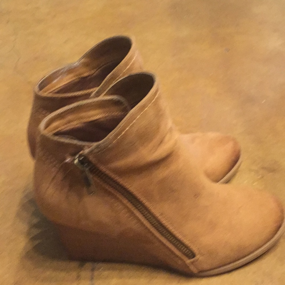Brown bootie wedges